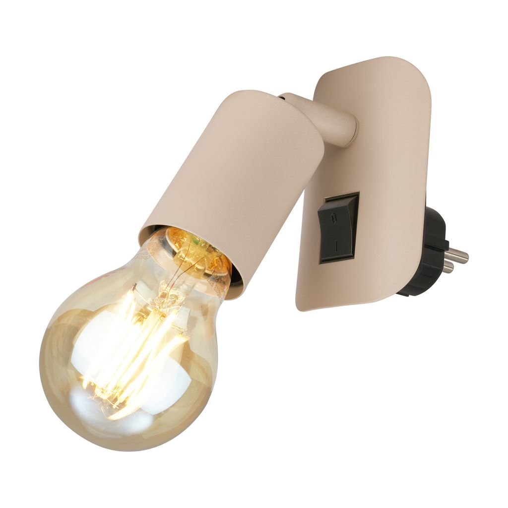 Batita Wandlampe - mit Schalter, Schwenkbar, Retro, E27 Fassung, Beige